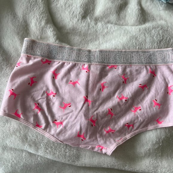PINK Victoria's Secret christmas boxer boyshort underwear panties medium nwt - Picture 4 of 7